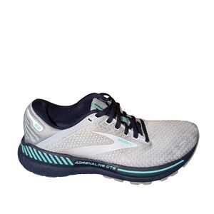 Brooks Adrenaline GTS 22 Women's Running Shoe - Light Gray/Turquoise size 9.5